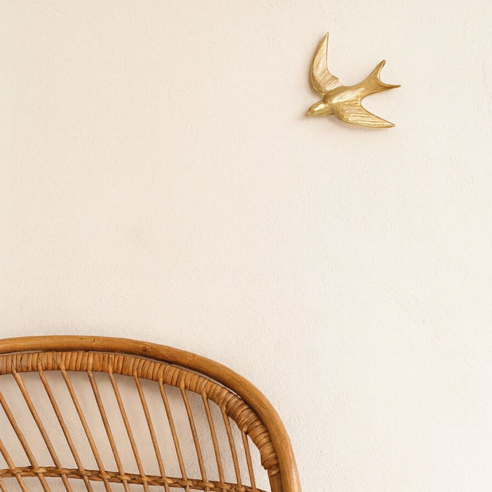 Déco murale hirondelle en Résine - Doré - 14x16.8 cm - Métal - 4
