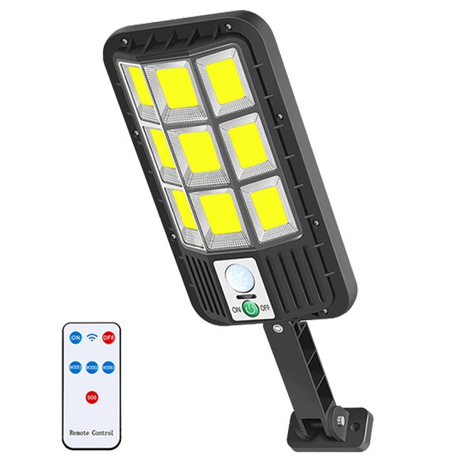 Zewnętrzne lampy solarne, 108 lamp solarnych COB z czujnikiem ruchu, solarne światło bezpieczeństwa, wodoodporny reflektor solarny, 3 tryby