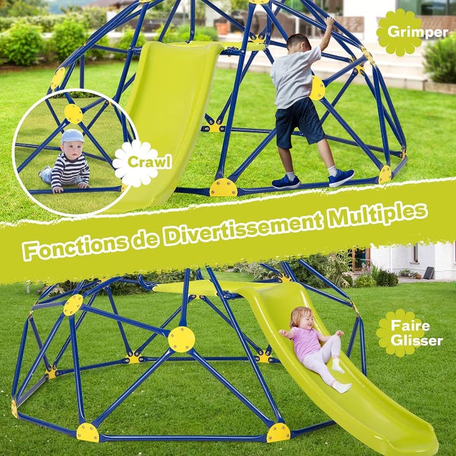 COSTWAY Cupola di Arrampicata, Struttura per Arrampicata con Scivolo, Capacità di Carico di 180 KG, per Bambini da 3 a 10 Anni, Ideale per Palestra, Cortile e Giardino (Stile 2 Rosso COSTWAY Cupola di Arrampicata, Struttura per Arrampicata con Scivolo, Capacità di Carico di 180 KG, per Bambini da 3 a 10 Anni, Ideale per Palestra, Cortile e Giardino (Stile 2 Rosso