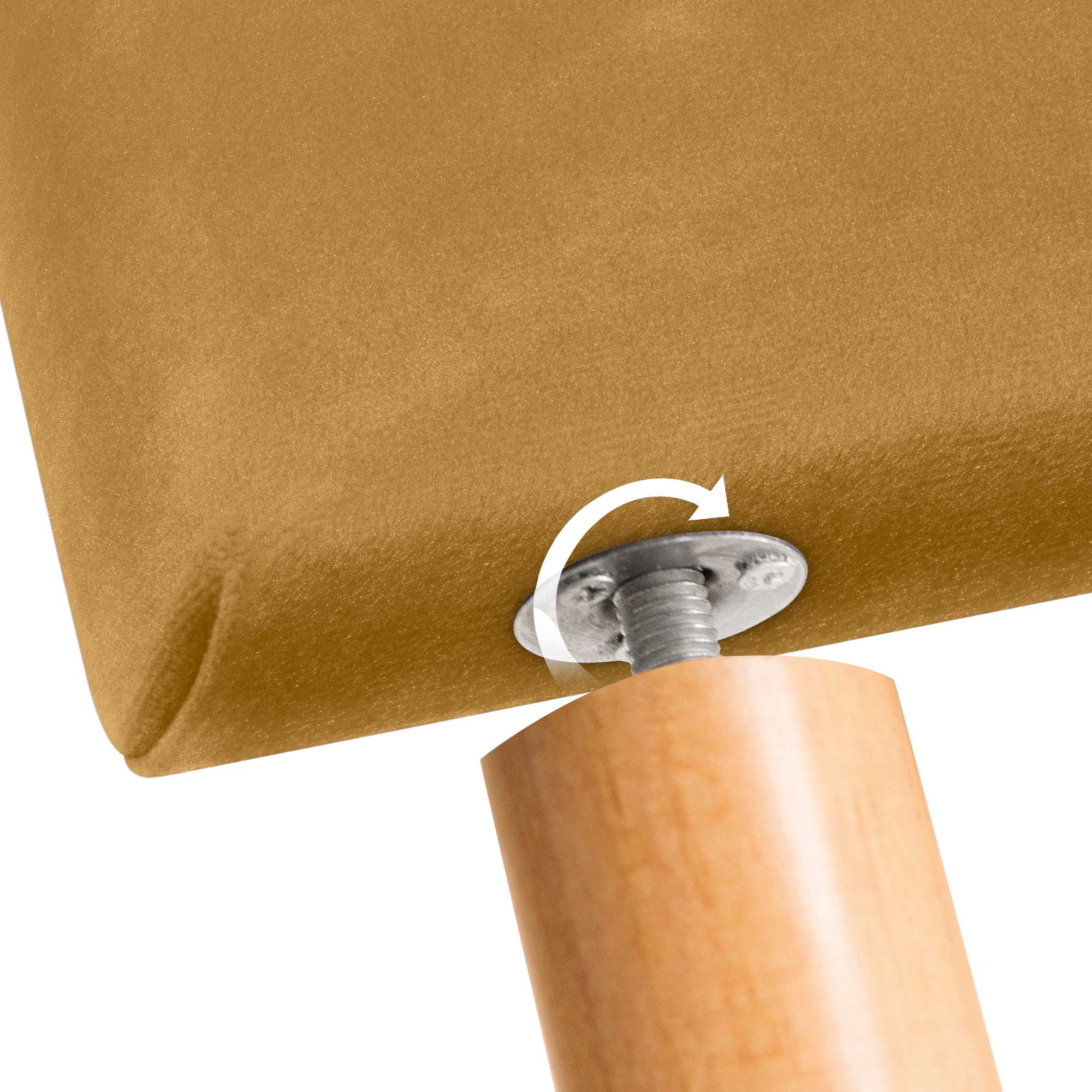 DHOME Testiera in velluto liscio con bottoni e gambe alta gamma moderna testiera imbottita per letto di lusso camera da (Moutarde, 105x105cm) - 6