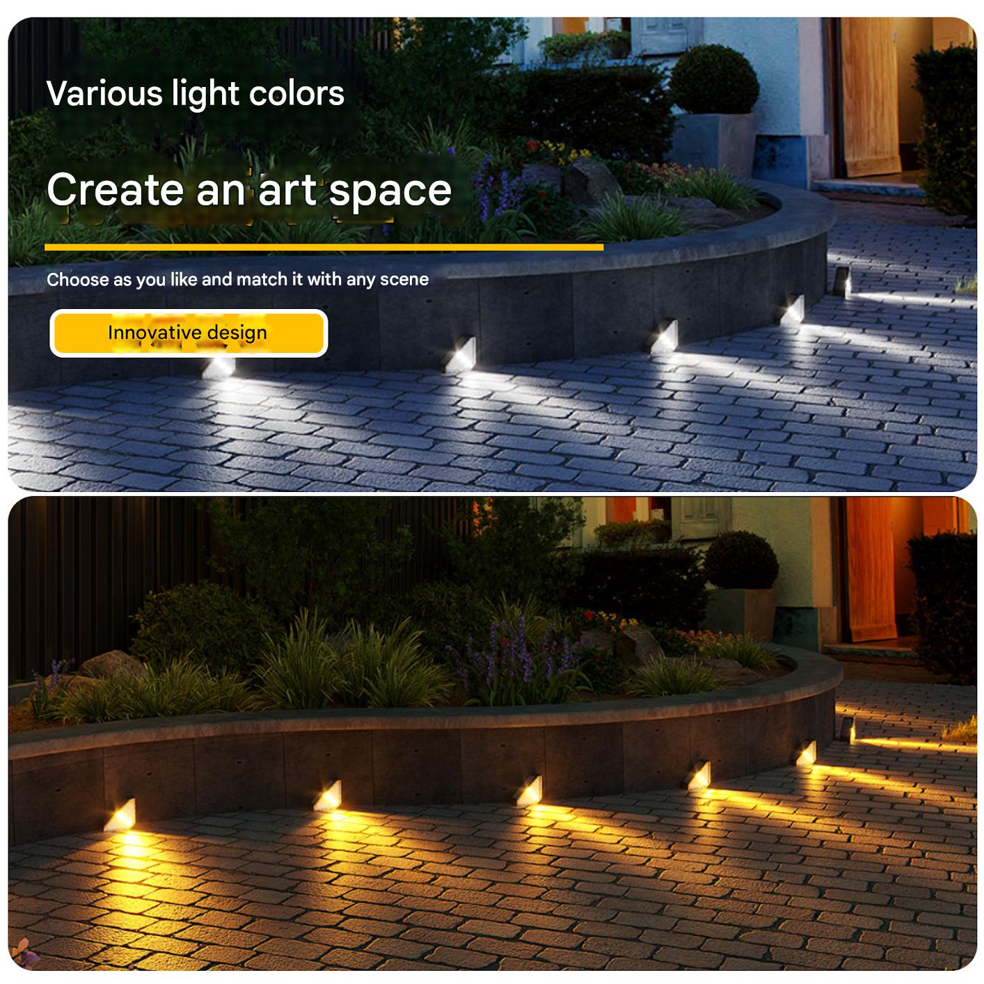 Lot de 6 Lampes Solaires Exterieur Jardin, IP65 Étanche Lumiere Solaire Exterieur Design Unique, Blanc Chaud Solaire de Jardin Décoration Lampes