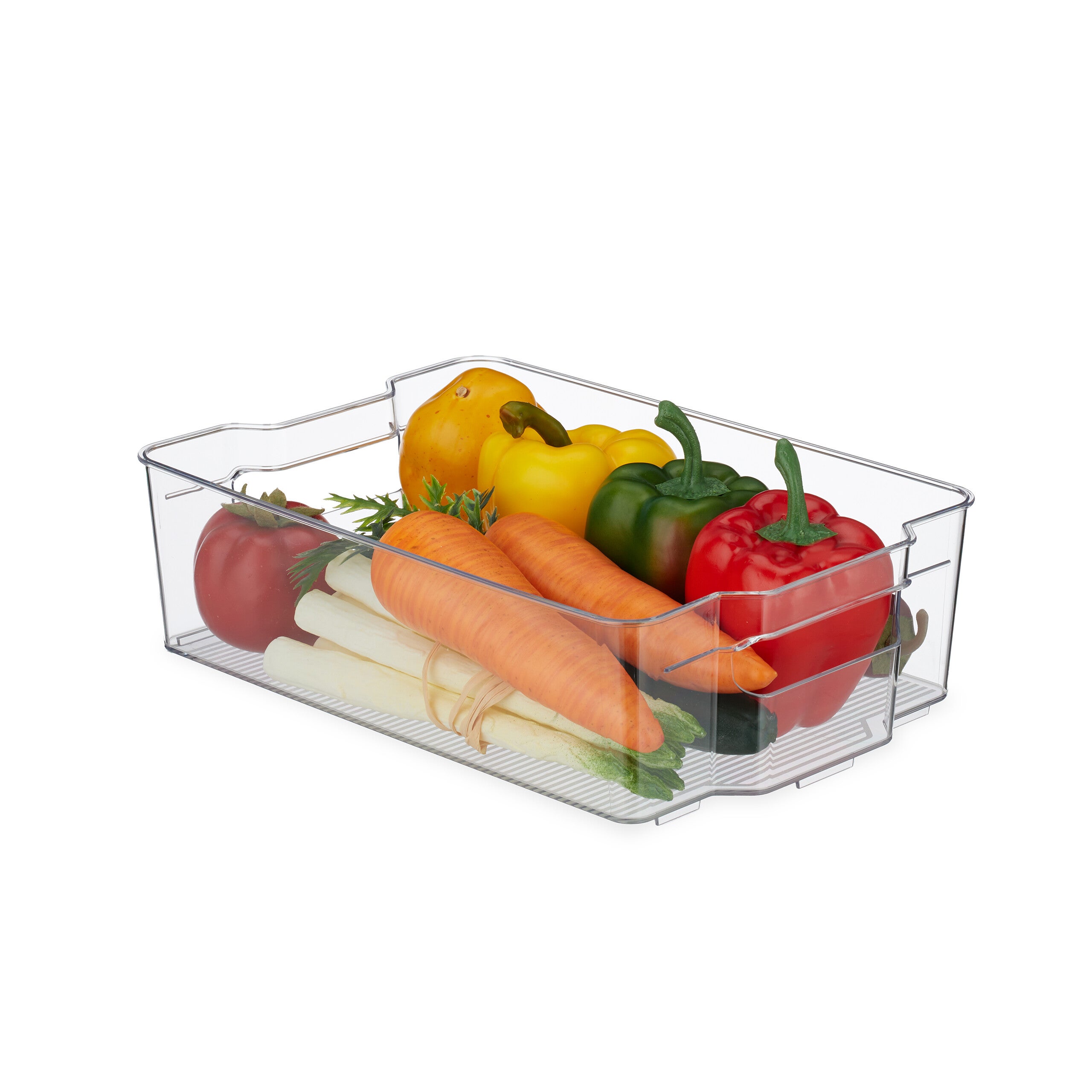 Relaxdays Organizador De Nevera Transparente Con Asa: Cajón 10x20,5x36,5 Cm Para Alimentos, Frutas O Baño