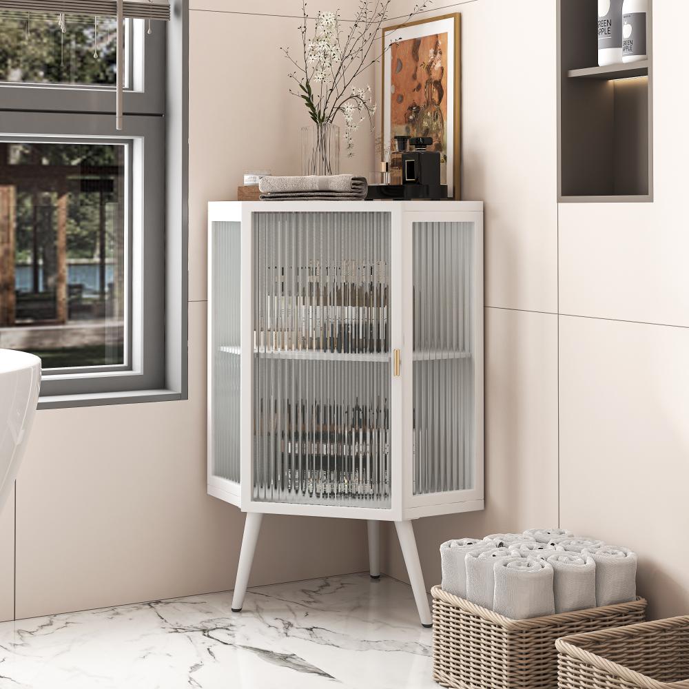 Teamson Home Meuble d'angle Bas de Rangement de Salle de Bain Ethan