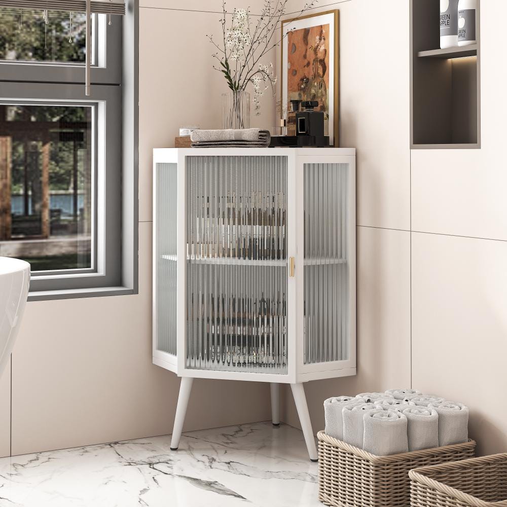 Teamson Home Meuble d'angle Bas de Rangement de Salle de Bain Ethan Teamson Home Meuble d'angle Bas de Rangement de Salle de Bain Ethan