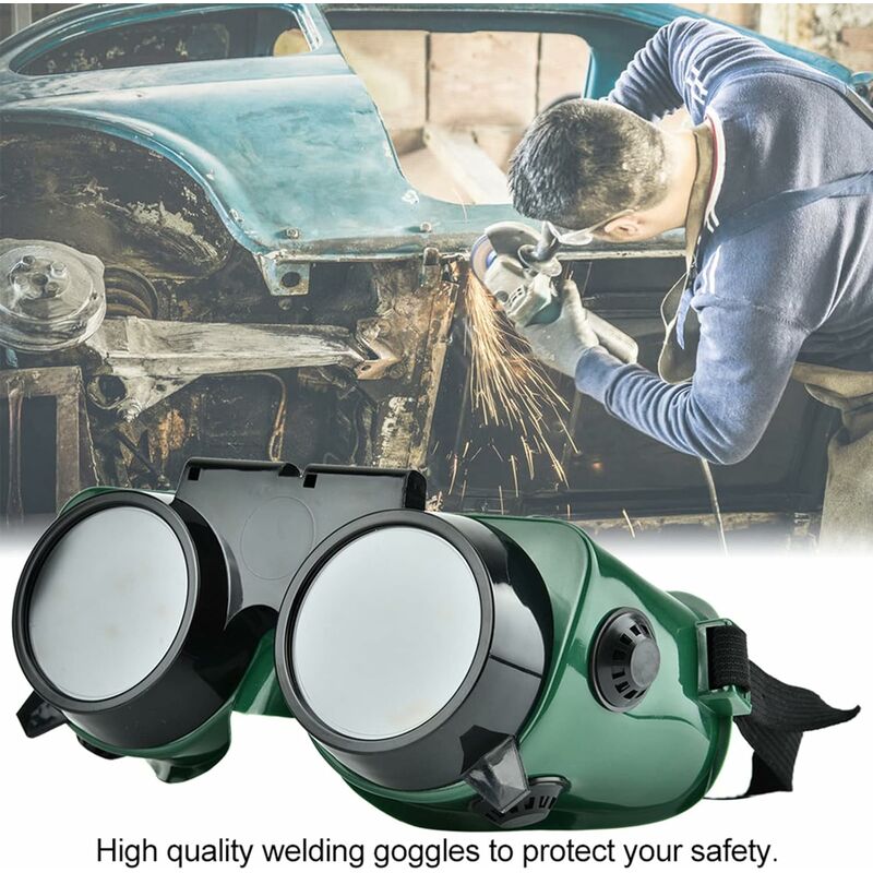 Lunettes de Soudure Avant Rabattables, Lunettes de Protection pour Soudeuses avec Objectif 50mm Lunettes de Protection Utilisées - 3