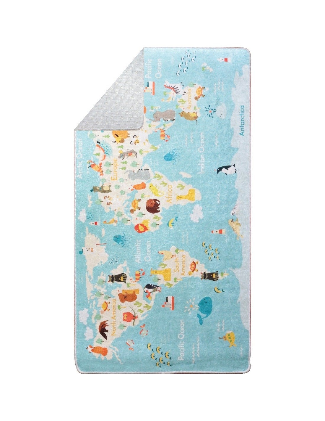 Tapis Enfant Monde Bleu - 80x150cm - 3