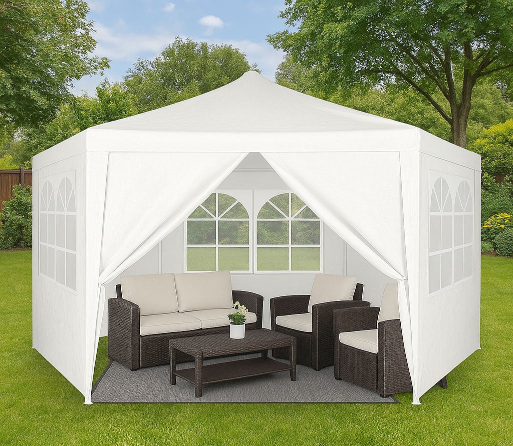 Namiot pawilon ogrodowy handlowy 2x2x2 m z oknami biały MultiGarden - 7