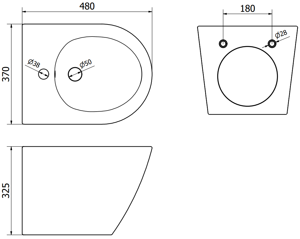 Mexen Lena bidet wiszący, biały/złoty wzór kratka - 35224809 - 3