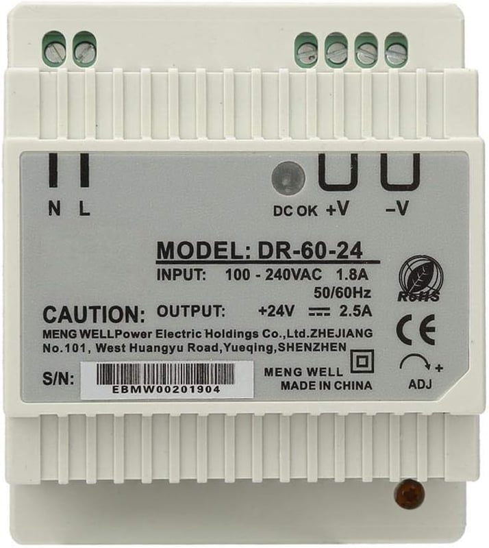 DR-60-24 60W 24V Zasilacz Jednożyłowy na Szynę DIN Zasilacz Przełączający AC/DC