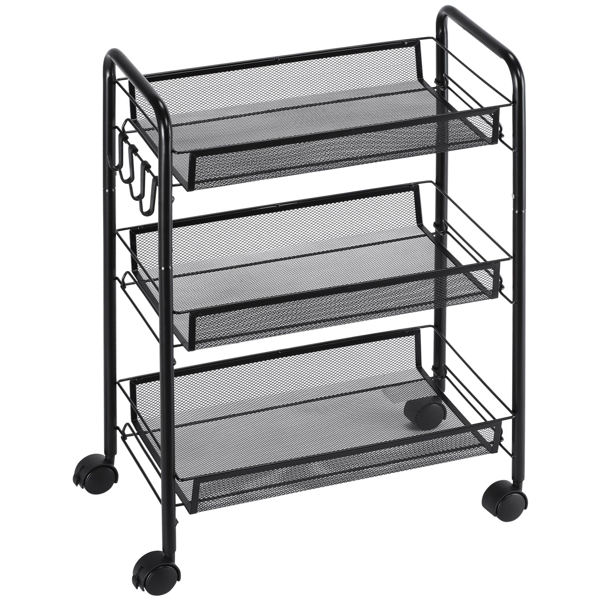 Mobile Cucina Salvaspazio Carrello Portaoggetti A 4 Ripiani Mobile Salvaspazio In Plastica Con Ruote Struttura In Acciaio Per Spazi Ridotti Cucina Bagno Lavanderia Camera Da Letto Salotto Studio 40 X 13 X