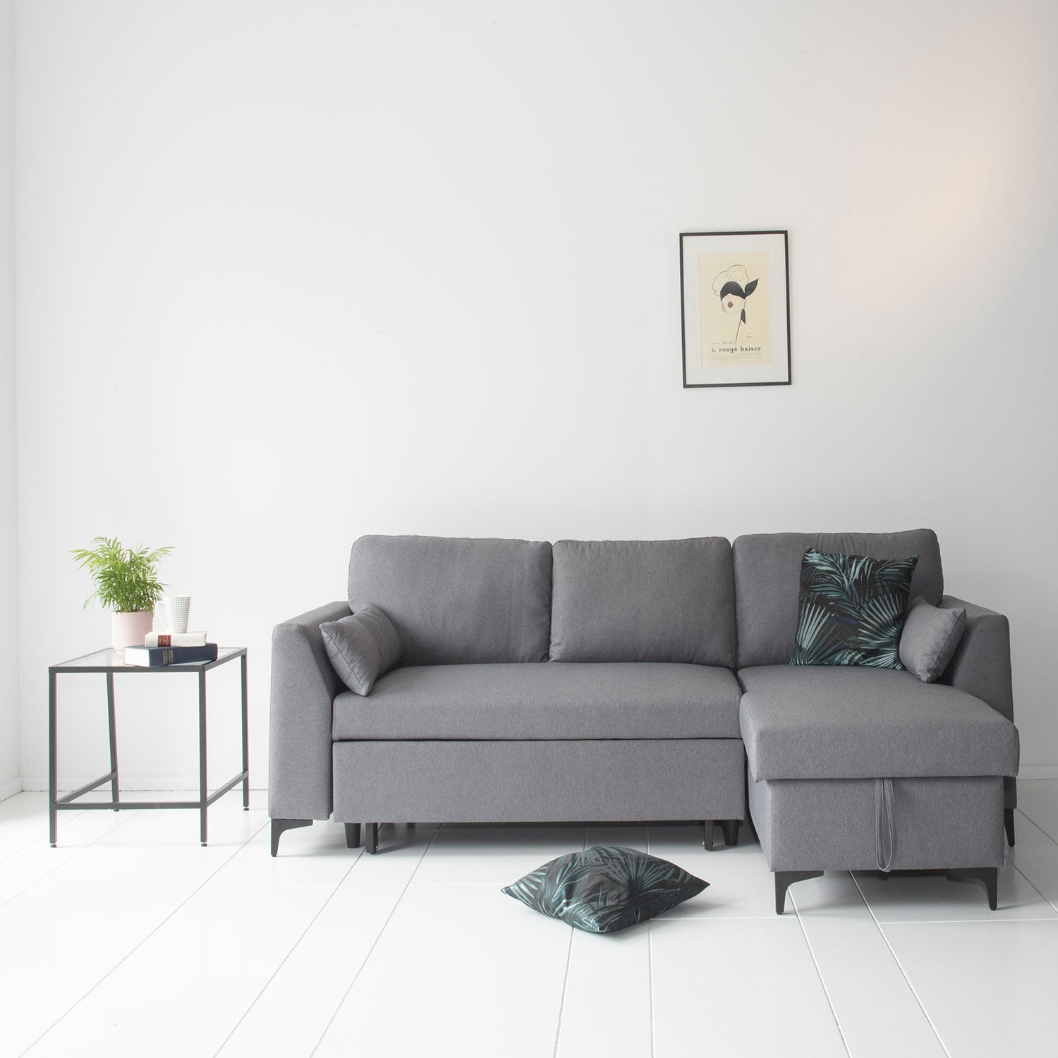 Szara 3-osobowa sofa narożna LOGAN