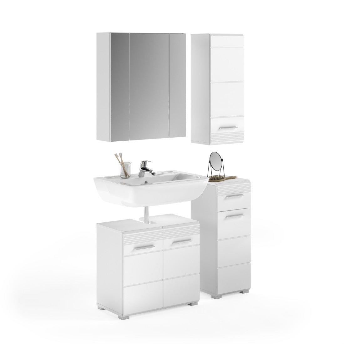 Sifone Salvaspazio LIRA A.1115.70 Per Mobile Lavabo, 5/4 X DN40, Bianco, Altezza Regolabile