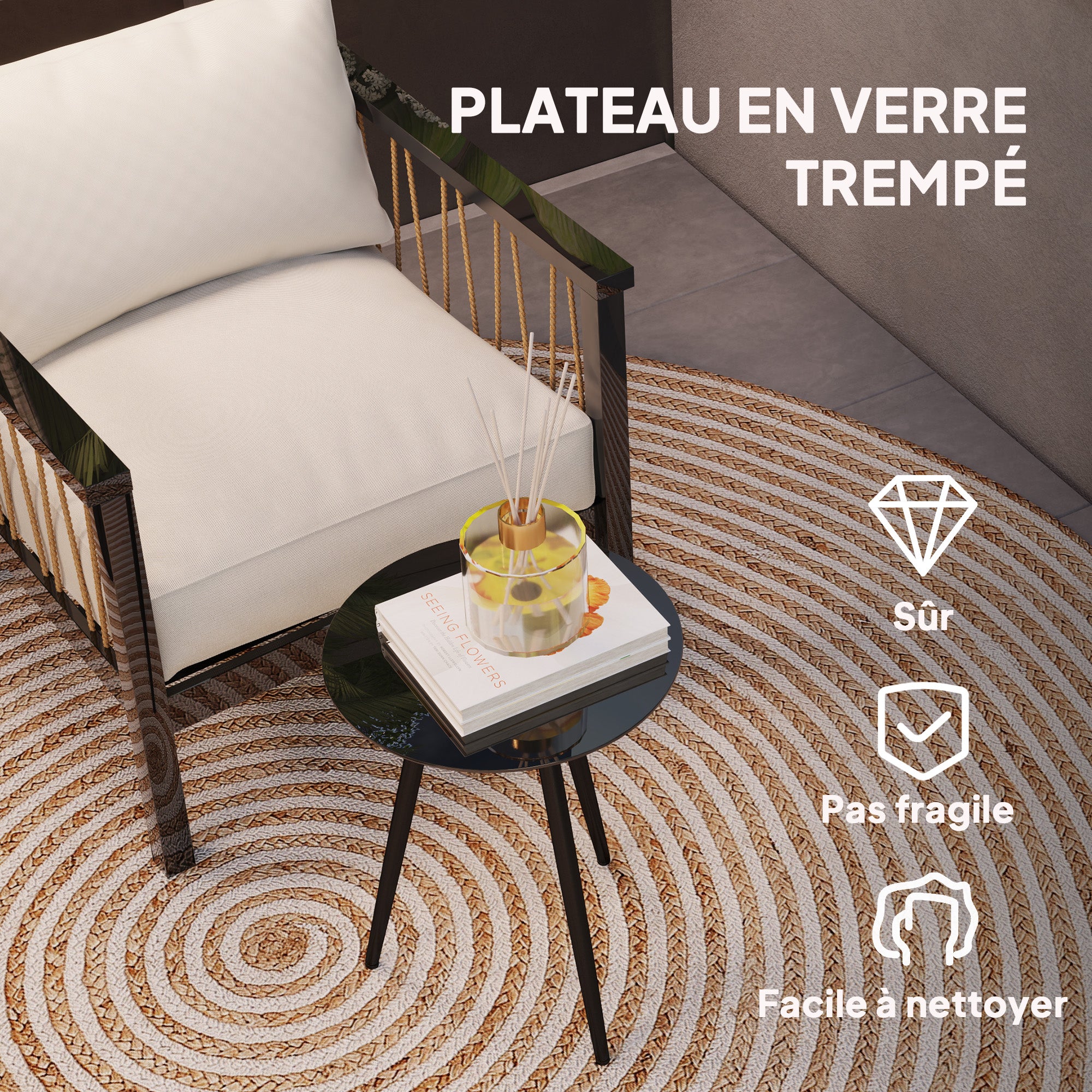 Table basse de jardin Acier Outsunny - 5