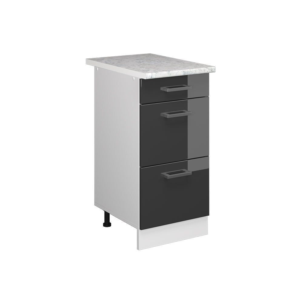 Vicco Uniwersalna jednostka bazowa R-Line, Antracyt wysoki połysk, 40 cm z szufladami