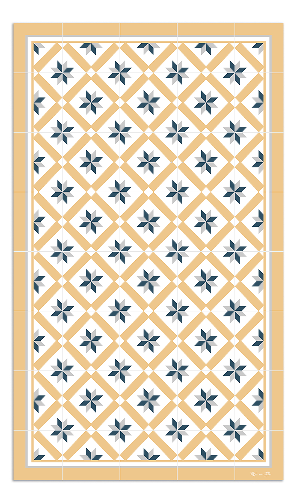 Alfombra de vinilo hidráulica 24 amarilla 140x200 cm pvc cocina salón comedor