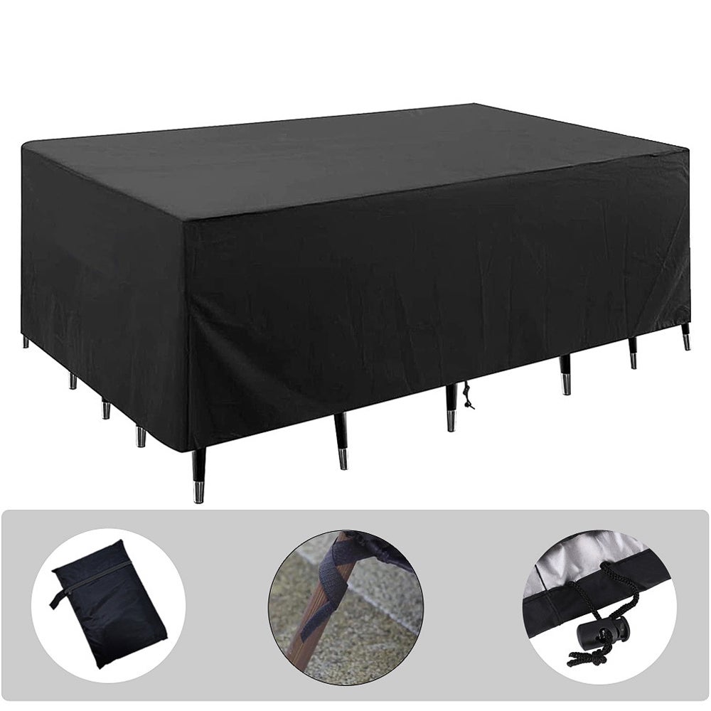 Pokrowiec z tkaniny Oxford na meble ogrodowe i stoły (200 x 160 x 70 cm), wodoodporny, z filtrem UV, na stoły, krzesła i sofy.