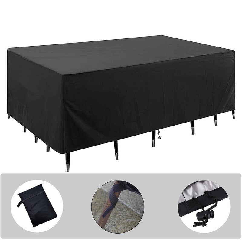 Pokrowiec z tkaniny Oxford na meble ogrodowe i stoły (200 x 160 x 70 cm), wodoodporny, z filtrem UV, na stoły, krzesła i sofy.