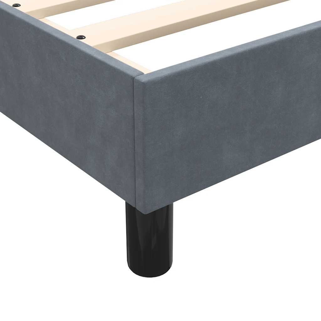 Cadre de lit sans matelas velours gris foncé 200x220cm - 8