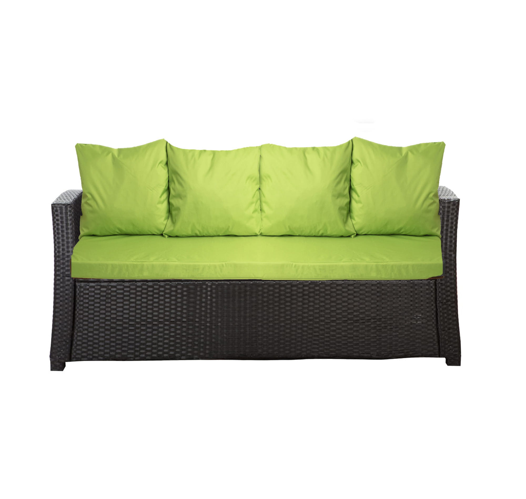 Cojines de sofá de exterior verde lima cojines de sofá de 4-3 plazas cojín de banco de jardín 170x50x50cm cojines para muebles de poliratán-mix