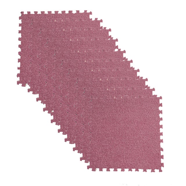 Carreaux de moquette en velours fourmi de grande surface, tapis patchwork DIY, 30x30x1.0cm, rose, 10 pièces