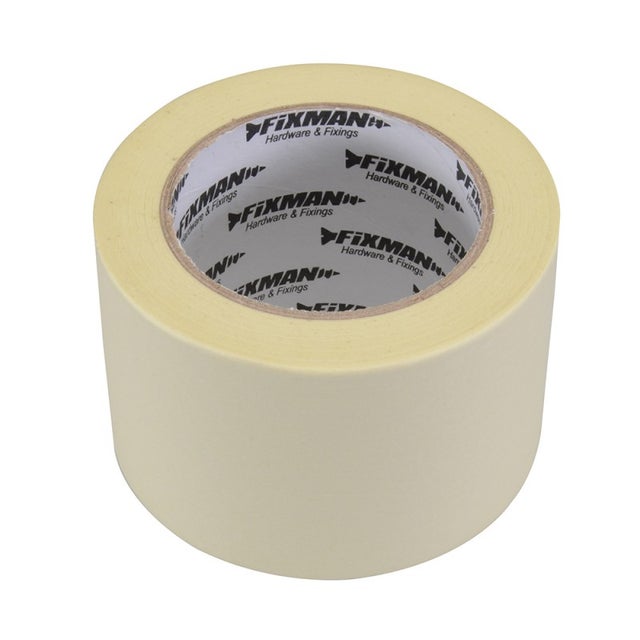 Cinta adhesiva de papel con caucho sintético para uso general tamaño 75 mm x 50 m fixman