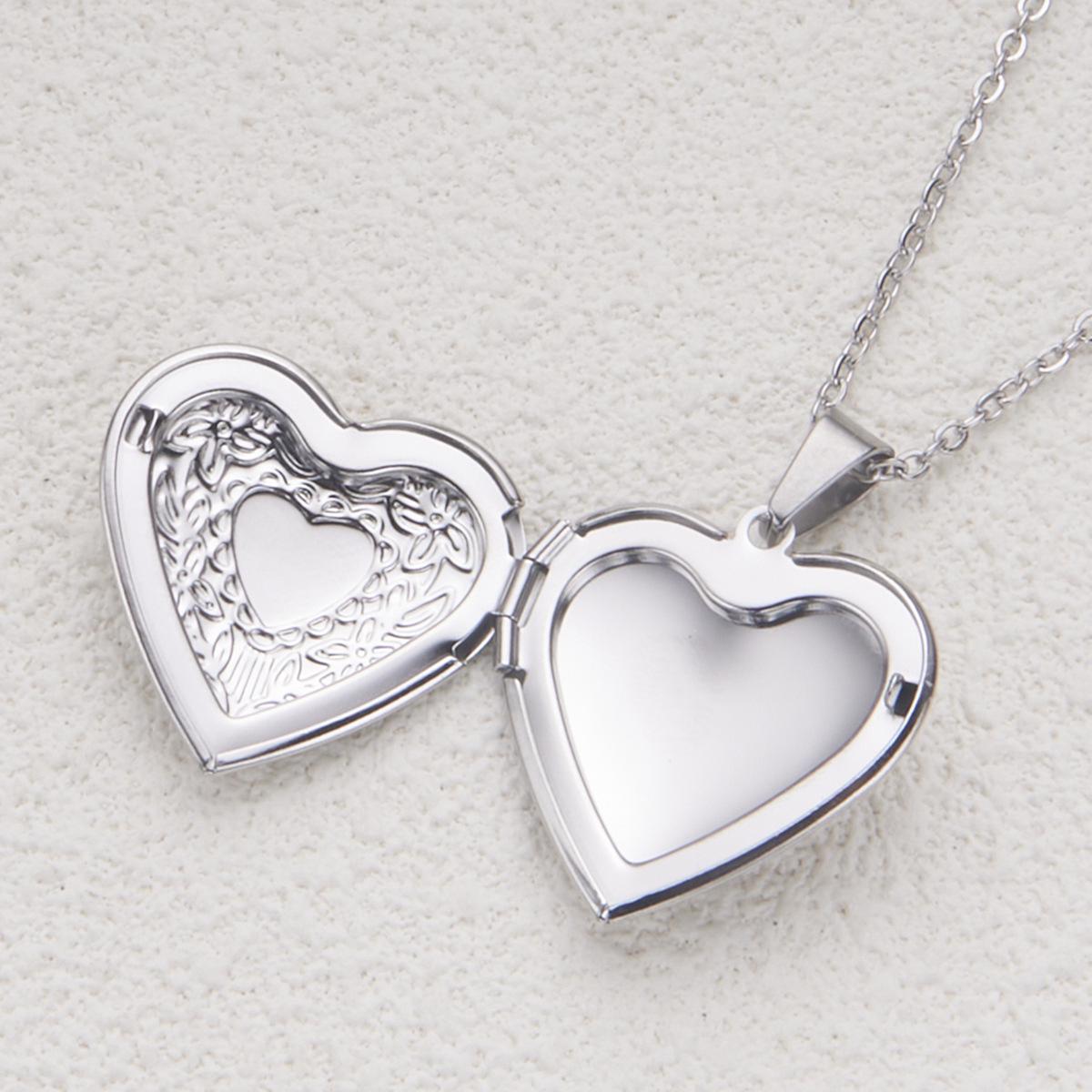 Collana Con Ciondolo Cuore Zirconato Acciaio Inossidabile Regalo - Foto 6