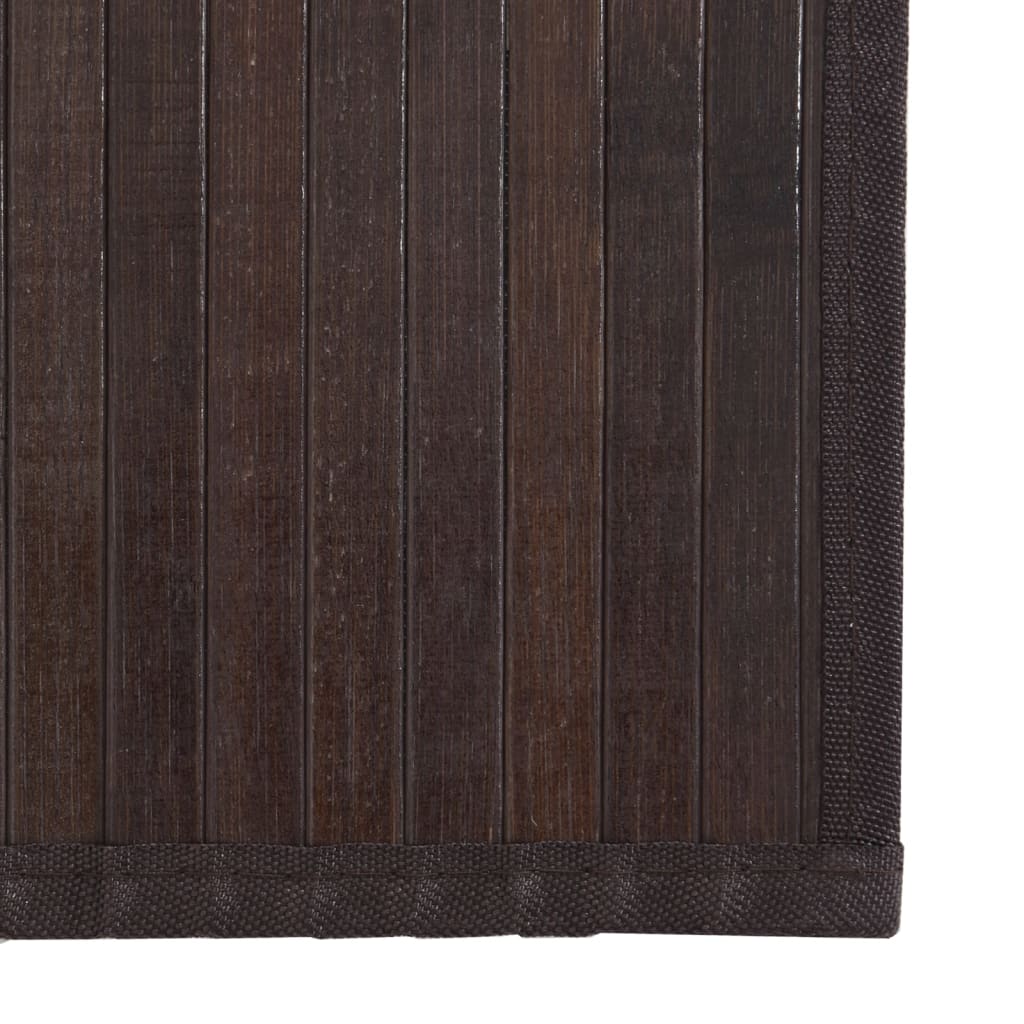 Tapis rectangulaire marron foncé 100x1000 bambou - 6