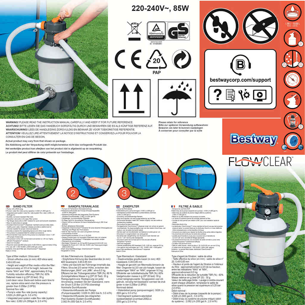 Flowclear Pompe de filtration à sable Bestway - 9