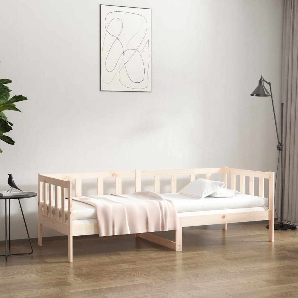 Łóżko Dzienne Drewniane Brązowe Rama Łóżka Ze Stelażem Sofa 80x200 cm
