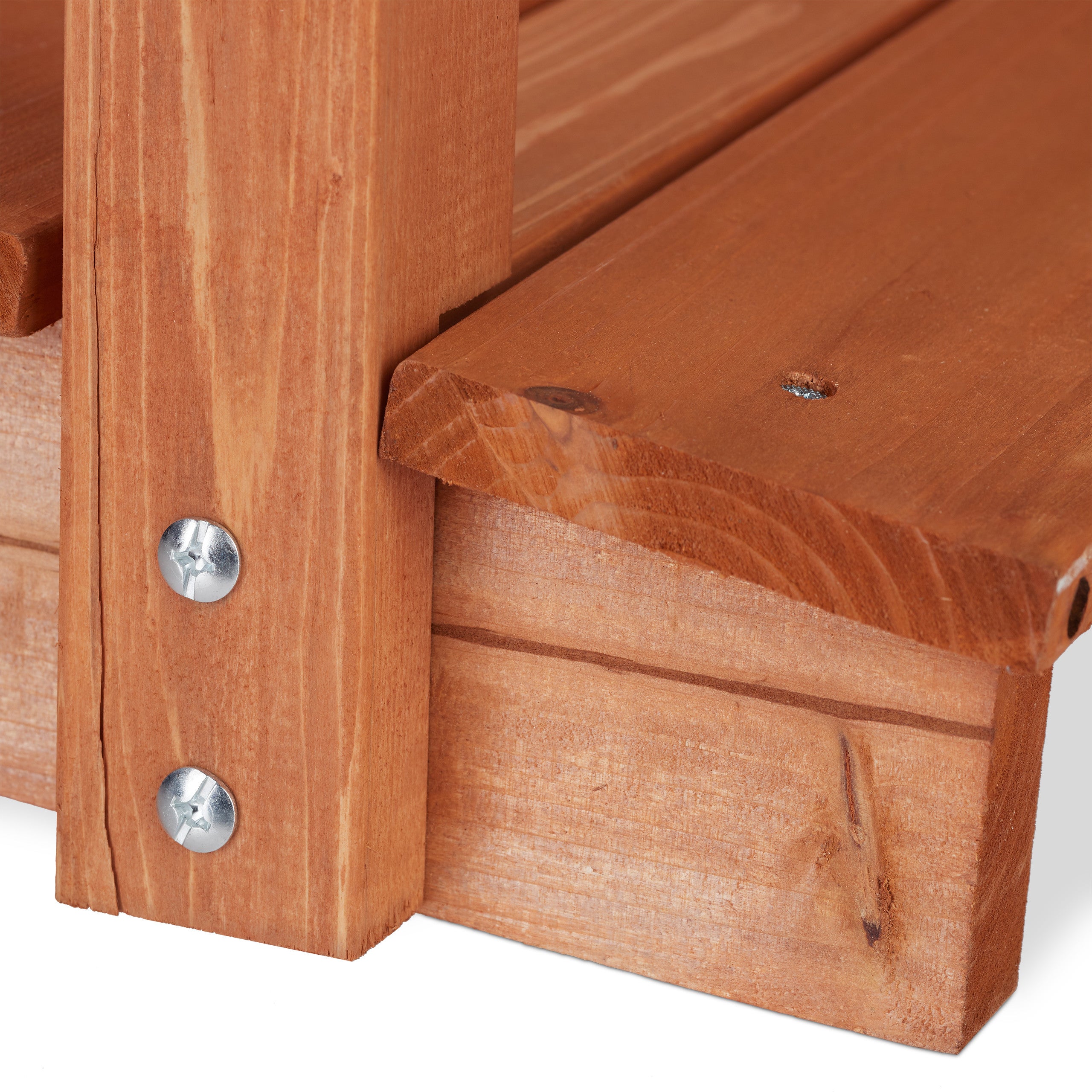 Puente Jardín con Pasamanos, Madera de Abeto, Marrón Anaranjado, 56 x 140 x 60 cm, Relaxdays - 6