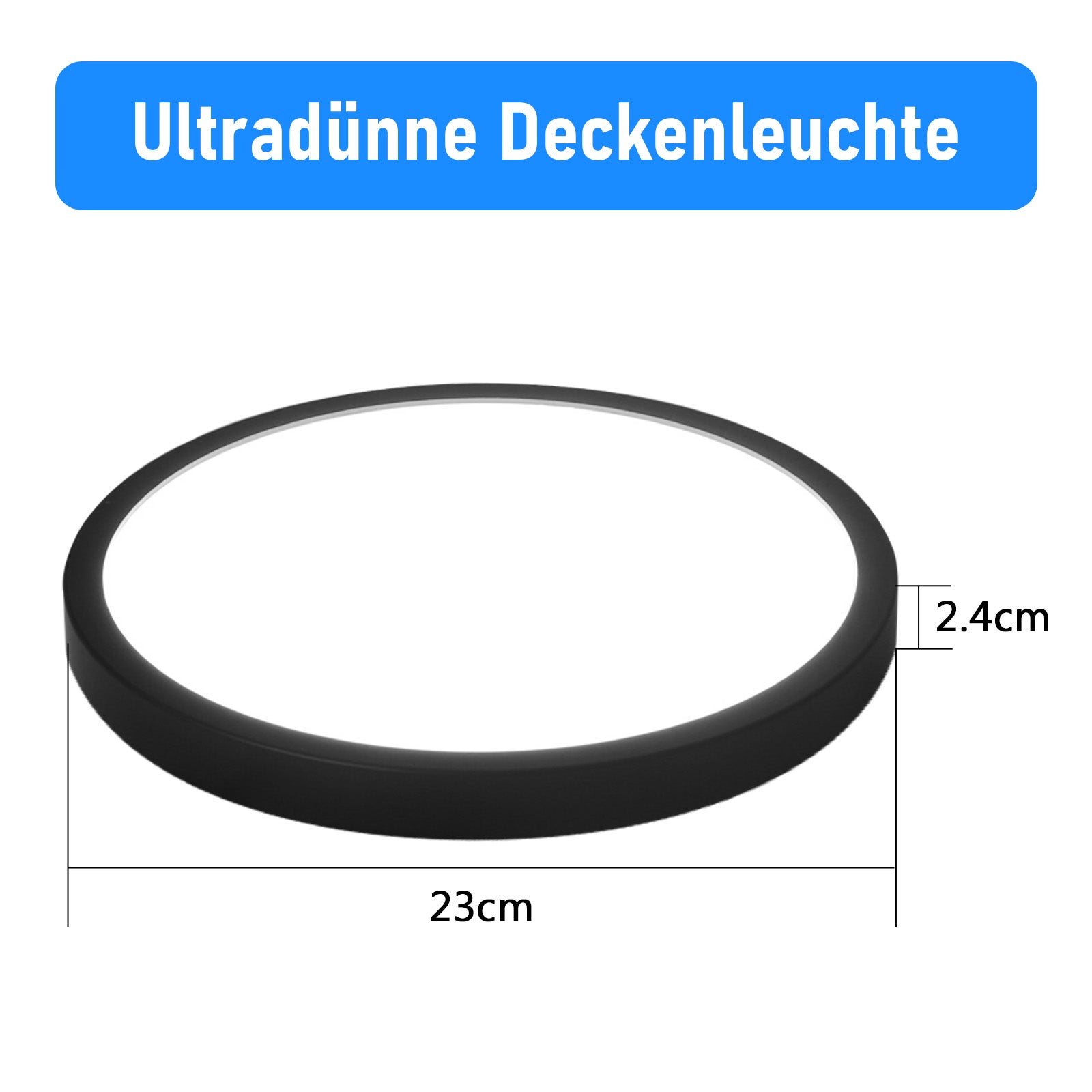 NETTLIFE Lámpara de Techo LED Blanco Frío 15 W Negro Diámetro 22 cm Lámpara Redonda Plana IP44 Lámpara Impermeable Lámpara de para Baño - 6