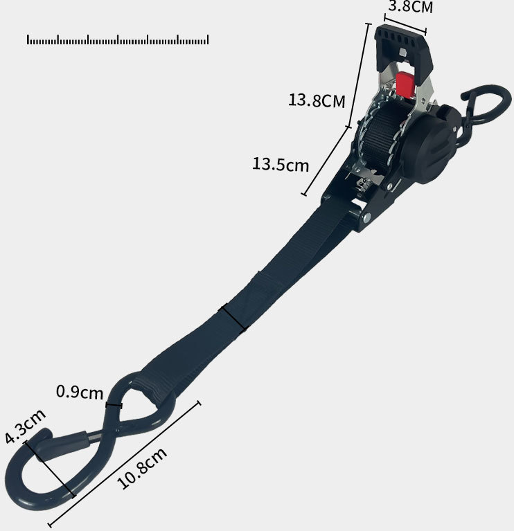 Cinghia A Cricchetto A 3 Punti Per Ruota Di Scorta – Larghezza 3,8 Cm, Regolabile Fino A 132 Cm, Con Ganci Di Sicurezza, Per UTV, ATV, Camion - 6