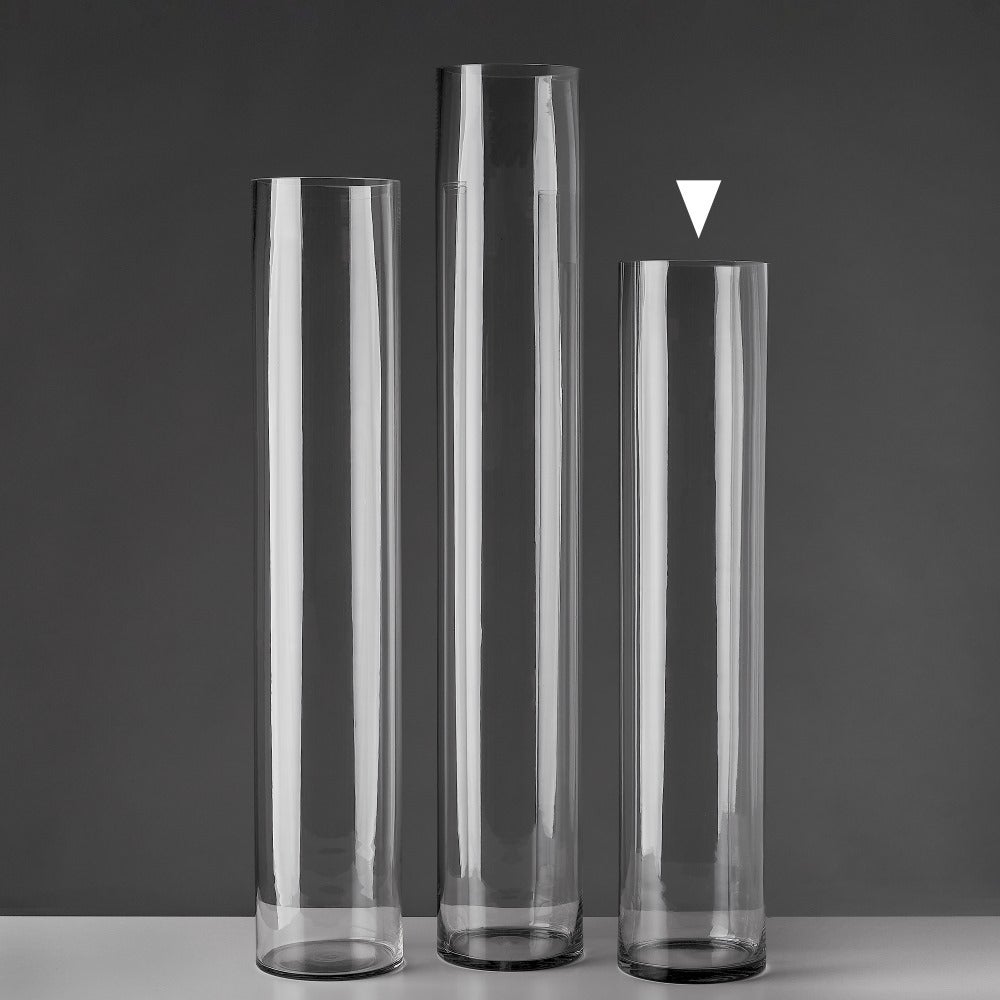Vase cylindrique en verre transparent - 4