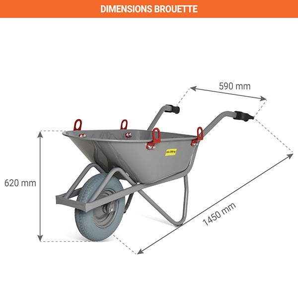 Brouette élingable - Caisse 80L - Charge max 200kg - 17617 - 2