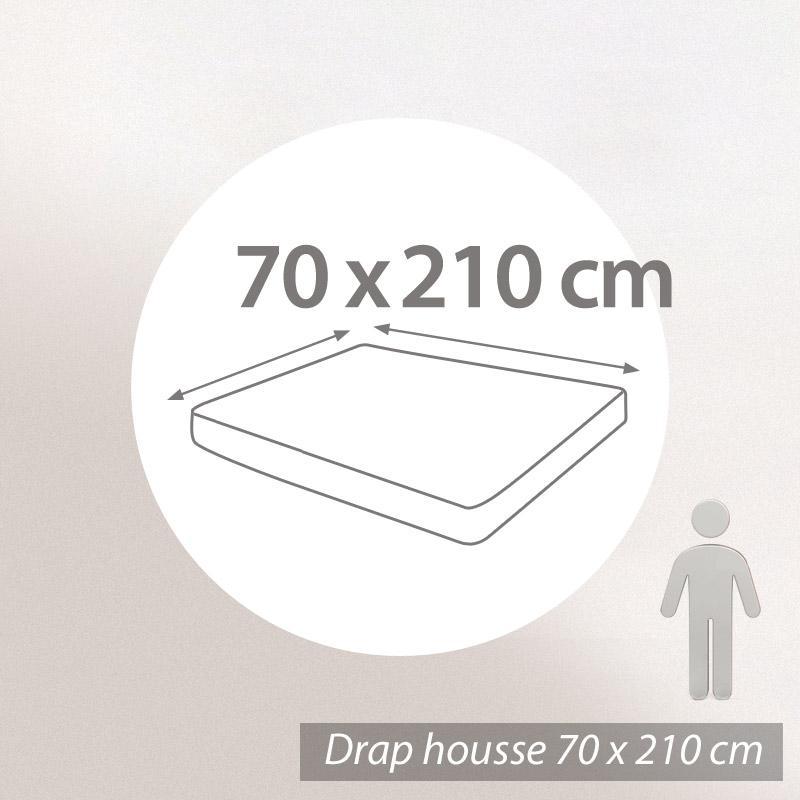 Drap housse uni 70x210 cm bonnet 30 cm coton ALTO Crème - 6