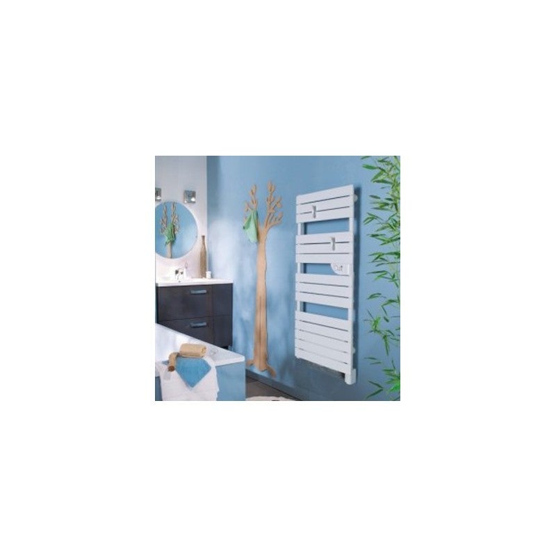Sèche-serviettes électrique Adelis 1750W Blanc Carat - Lames Plates, Mode Boost, Séchage Rapide