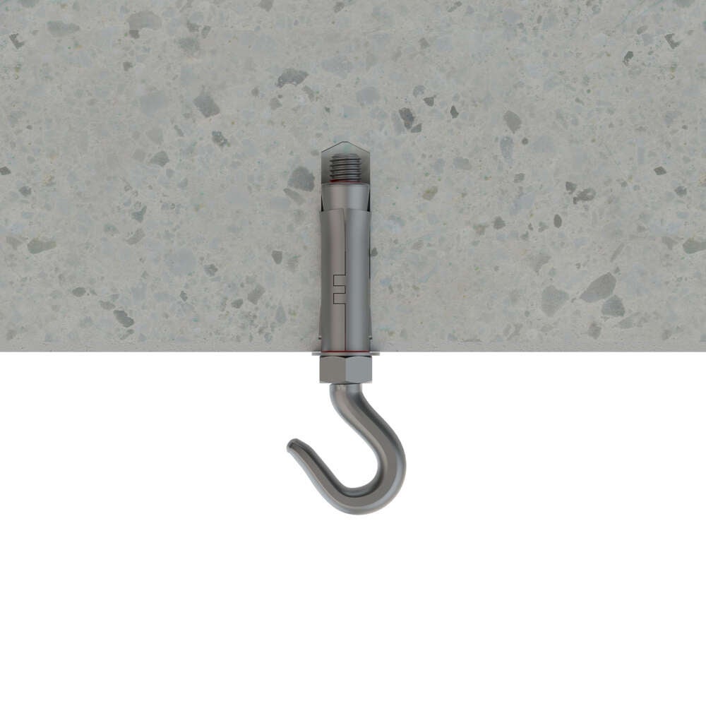 Cheville anti-rotation pour charges lourdes - Crochet - Zingué M8 x 55 Ø14 - Boite de 50 - 2