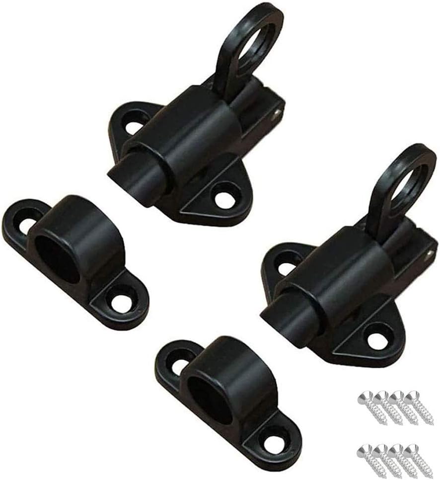 Boulon De Verrouillage à Ressort 5 Pouces - Serrure De Porte Robuste Noire - Neuve