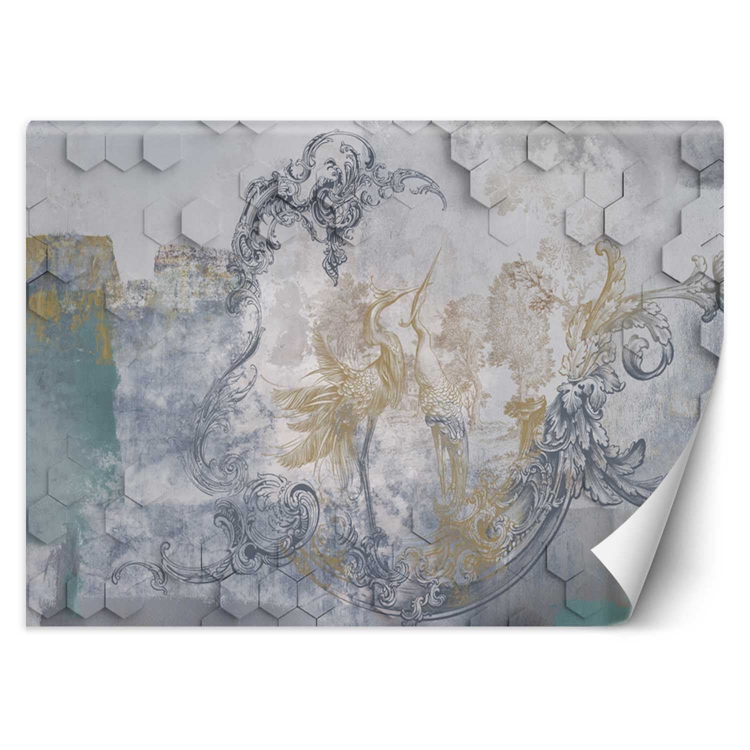 Fototapeta, Szare ptaki freski 250x175