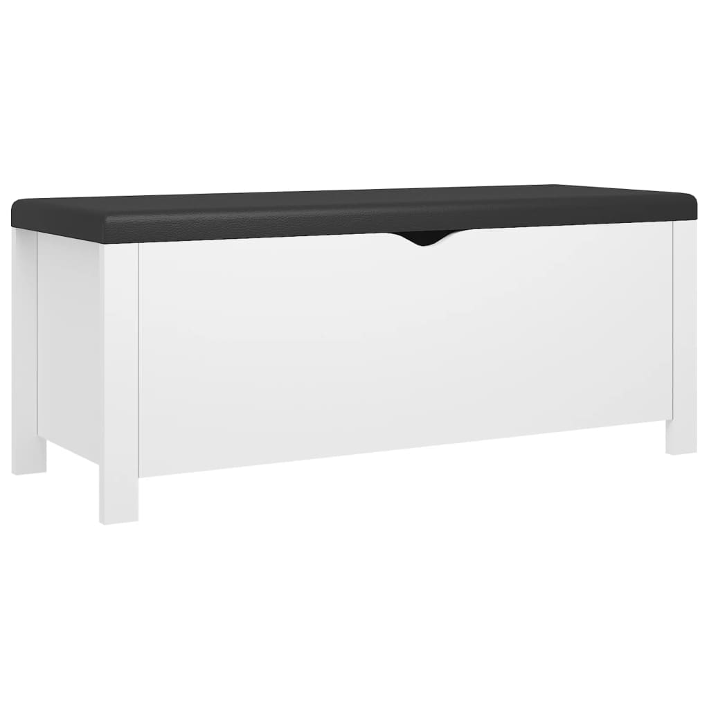 Coffre De Rangement Blanc 70x40x38 Cm - Bois D'ingénierie - Neuf