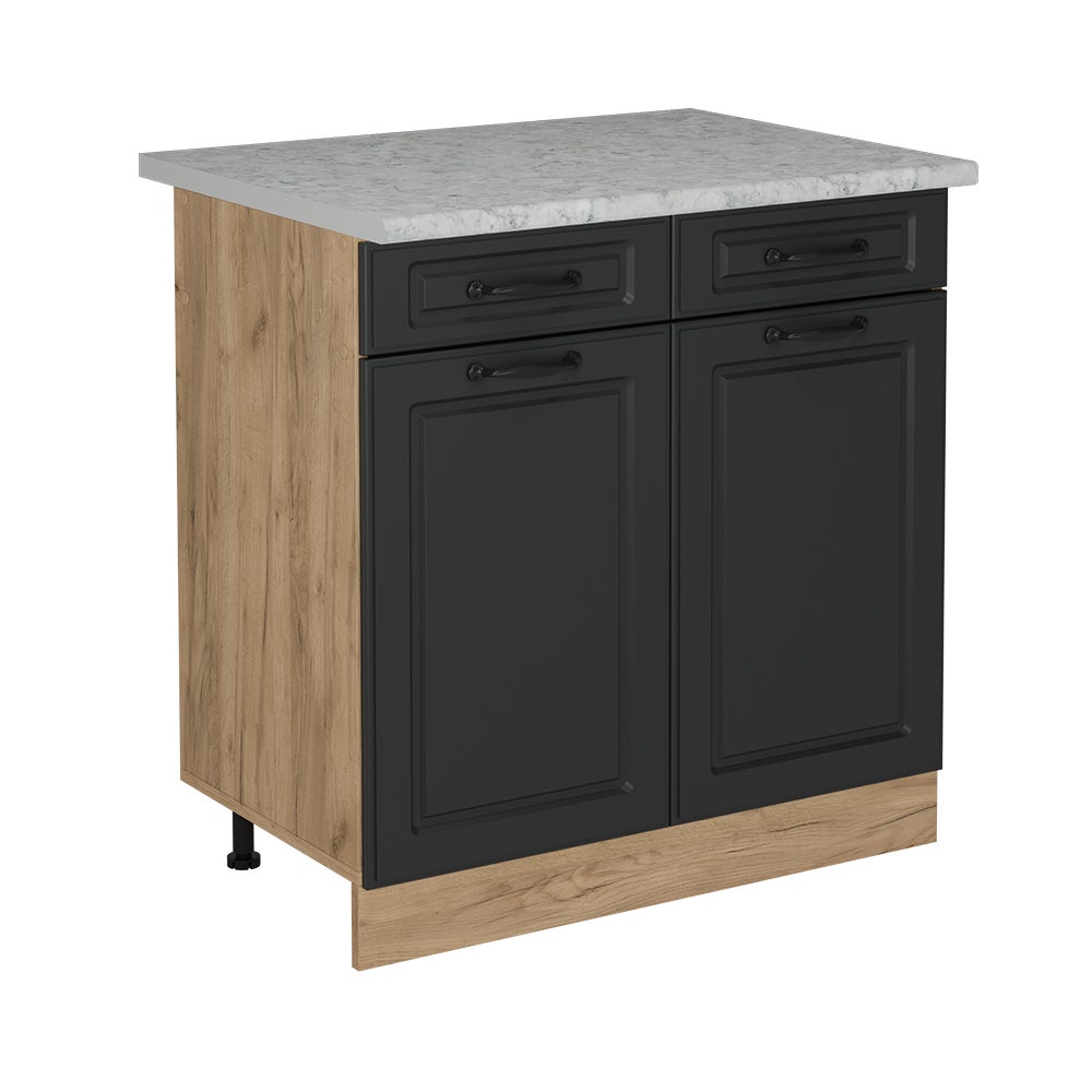 Vicco Szafka dolna do kuchni R-Line, Antracytowy domek wiejski, 80 cm BR Marmur