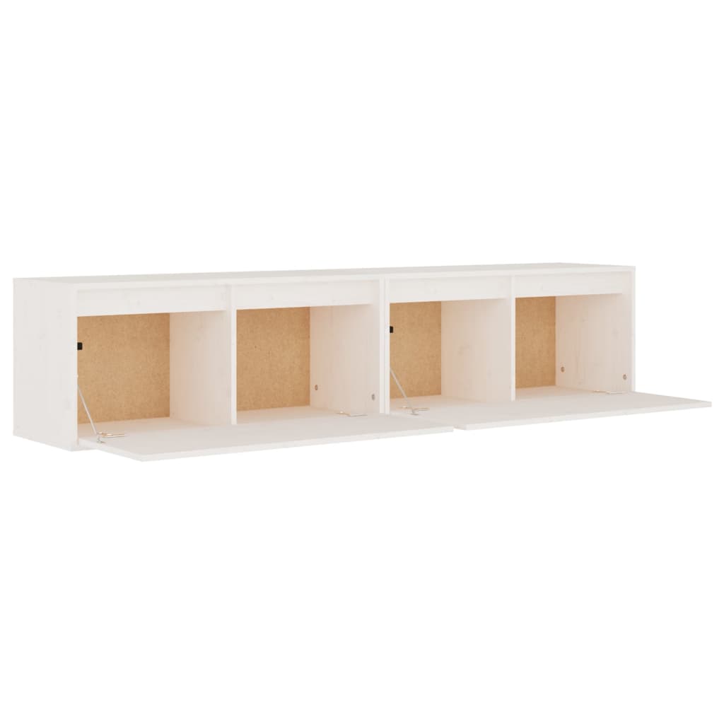 Maison Exclusive - Armario de pared 2 uds madera maciza de pino blanco 80x30x35 cm - 7
