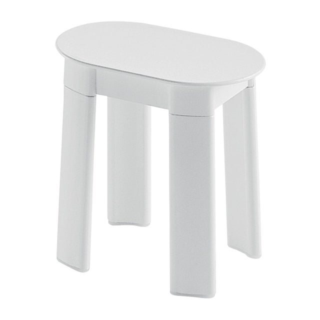 Tabouret de salle de bain avec 4 pieds en plastique blanc