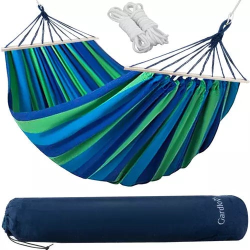 Hamac De Voyage éclairé Equip Pour Deux Personnes - Capacité 250 Kg, Portable, Bleu