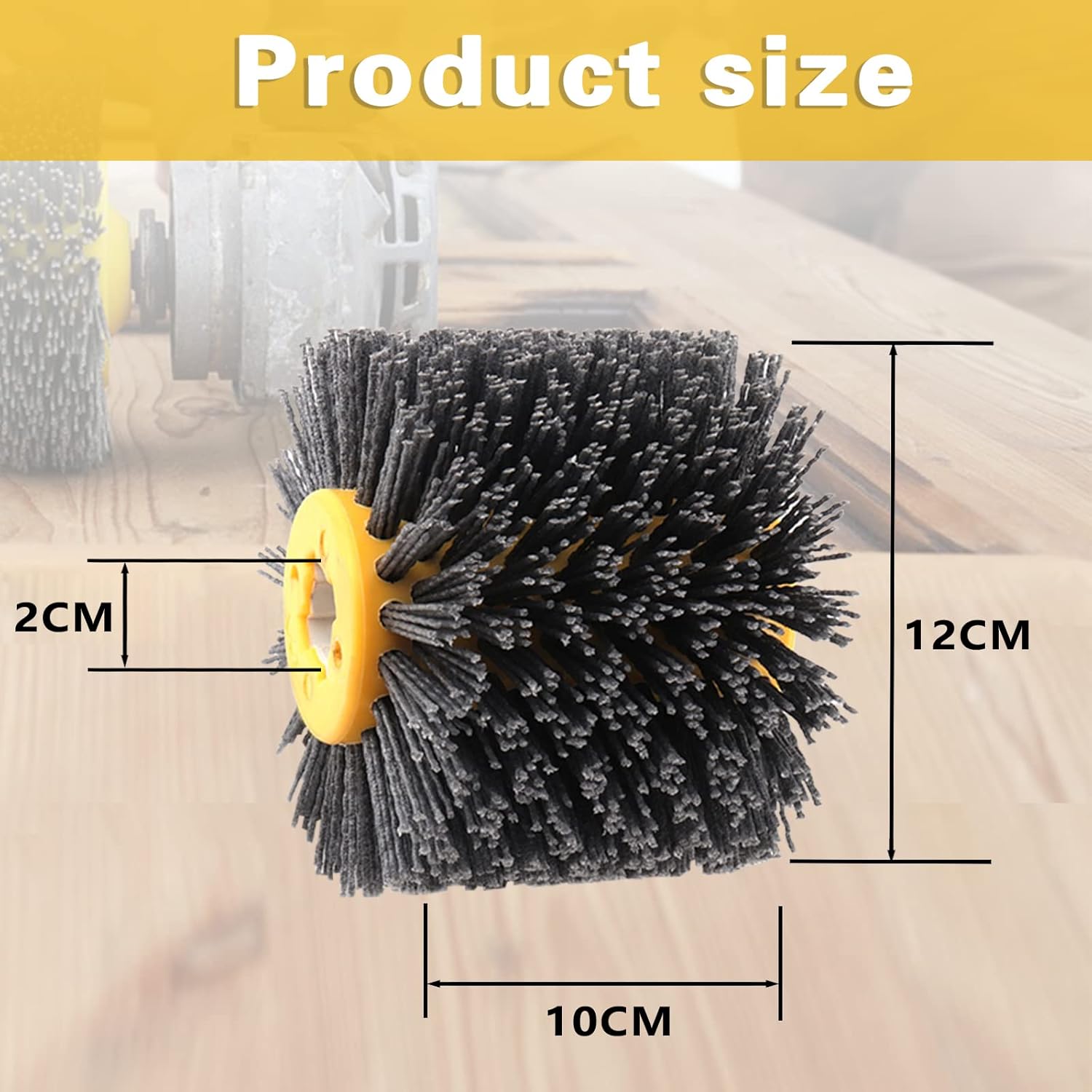Cepillo abrasivo de nailon de grano 320, 120 x 100 mm, para limpieza y desbarbado, compatible con renovador de exteriores, gris. - 3