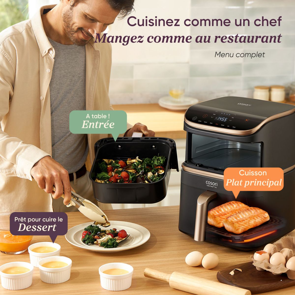 COSORI - Turbo Tower Pro Smart Chef Edition – Freidora de Aire de Torre 10.8L - 8