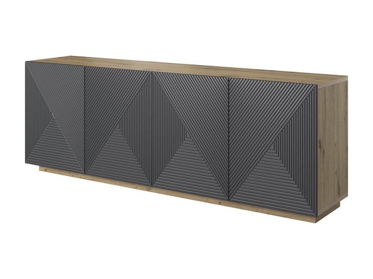 Merlin Alice Buffet 4 portes 200 cm ALICE BOBOCHIC Gris foncé | Leroy Merlin