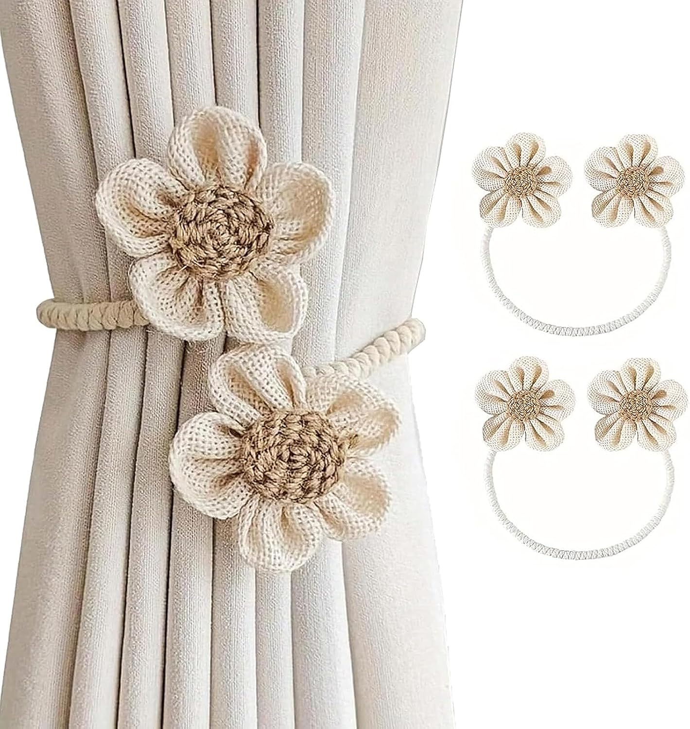 Attaches de rideau tissées de style Boho, 2 pièces... - Grandado