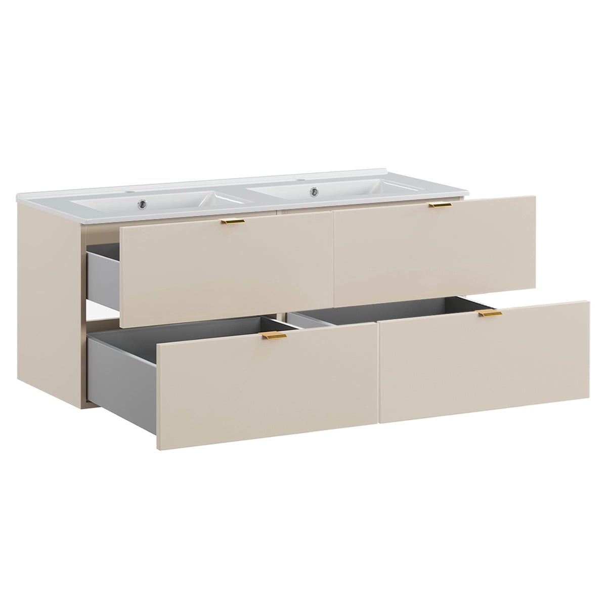Meuble double vasque encastrée 120cm Azel Cachemire - 2