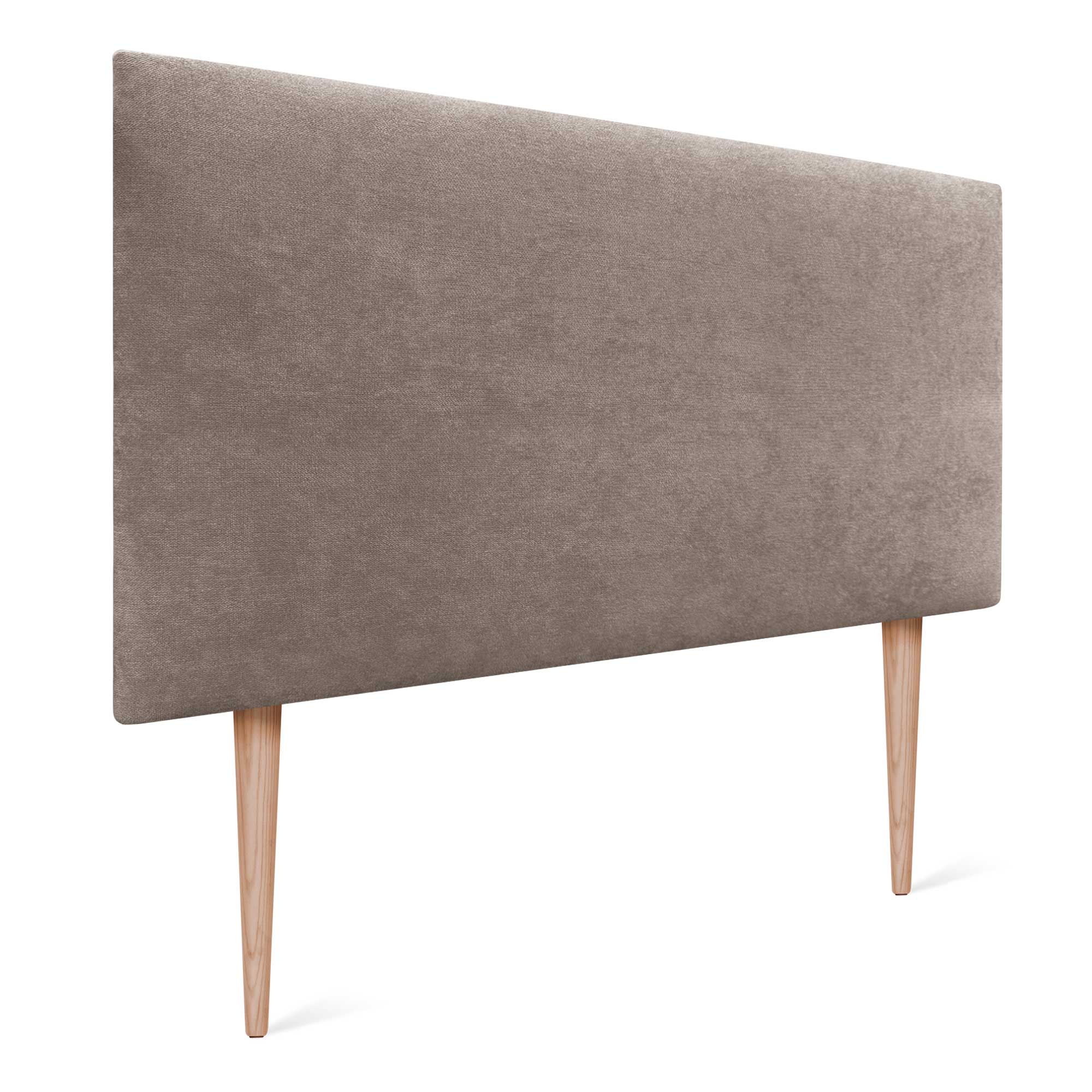 Dhome cabecero de tela aqualine liso y con patas cabeceros cabezal tapizado cama lujo (tela tierra, 95cm (camas 70/80/90))
